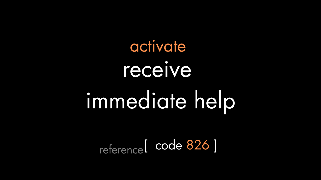 Receive Immediate Help Code (PDF)